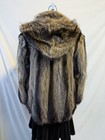 Vintage 1980s Bjorkman Furs Hooded Raccoon Zip Jacket Exuc Sz S