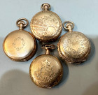 Lot Of 4 Gold Filled Pocket Watches Cases Lady s Pocket Watches 0size 36-37mm