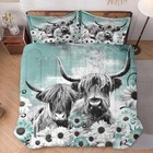 Comforter Set Size With 2 Pillowcases  Highland Cow Animal 3 Pcs Queen Multi 2