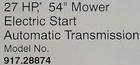 Sears Craftsman Professional 27 Hydro 54 Garden Tractor 917 288740 Owners Manual