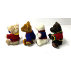 Lot Of 4 Vintage Hugfun Int l Teddy Bear In Sweater Jointed 8  Tall Plush 2000