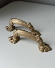 2 Vintage Soviet Solid Brass Door Handles Pair Heavy Antique Ussr 1950s Rare