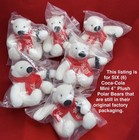 Lot Of 6 Coca-cola Mini 4  Plush Polar Bears New Factory Pkg Give Live Love