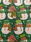 Vtg Christmas Wrapping Paper Gift Wrap 1960 Snowman Scarfs So Cute