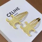 Celine Triumphed Hair Barrette Set Of 2 Preowned  18 K Gold Filled