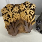 Vintage antique Hand-carved Wooden Textile Printing Blocks Stamps Floral Designs