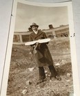 Rare Antique Vintage American Smiling Young Man Model Airplane Snapshot Photo Us