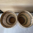 Vintage Boho Handwoven Chinese Basket Planter 70s Peoples Republic Of China Set