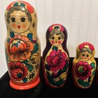 Matryoshka Hand Painted Wooden Nesting Dolls Set Vintage Russian  6-piece