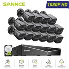 Sannce 16ch Dvr 1080p Video Outdoor Cctv Security Camera System Human Detection