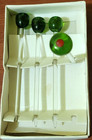 Vtg Crate   Barrel Olive Cocktail Picks Swizzle Sticks Glass New  set Of 4 