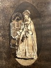 Gilt Framed Watercolor Painting Of A Maiden Holding Flowers Antique Victorian 