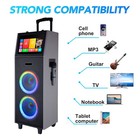 4000w Dual 10  Rechargeable Karaoke Speaker W 14 1  Touchscreen   2 Wireless Mic