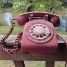 Vintage Bell System Western Electric Rotary Dial Desk Telephone C d 500 Dark Red