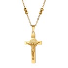 Catholic Crucifix Necklac St  Benedict Jesus Christ On Inri Cross Pendant Chain