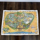 Vintage Disneyland Wall Large Map Walt Disney 30  X 44  Poster Guide 1968 - 1972