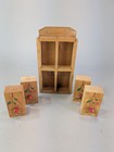 Vintage Wood 4 Drawer Spice Apothecary Cabinet 9x5 