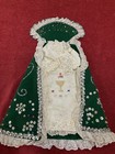 Infant Of Prague Statue Vestment Gown   Cape Ornate Green Velvet Catholic Church