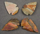 4 Colorful 1 3  Flint Arrowhead Spearhead Point Knife Blade  I-612