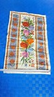 Vintage Floral Linen Tea Towel 27  17 Cm Kitchen   Collectible Textile