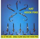 10  Eagle Claw Original Gold-plated Fish Hook Hat Pins money Clips - Great    
