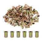 100 Pcs 5 16-18 Unc Carbon Steel Rivet Nut Flat Head Threaded Insert Nutsert Sae