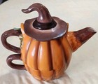 Cracker Barrel Stoneware Owl Tea Set Halloween Witch Hat Pumpkin Mug Teapot