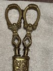 Rare Vintage Victorian Ornate Bronze Brass Sewing Embroidery Scissors W sleeve