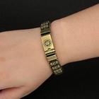 Vintage Style Brass Tibetan Script Bracelet Mens Retro Chain Accessory