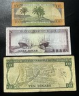 Bahrain 3x Banknotes With Rare 10 Dinars First Issue