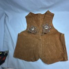 Rare Vtg Child s Med  Leather Cowboy Chaps   Vest  western ranch rodeo southwest