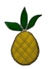 Stained Glass Window Sun Catcher Pineapple Vtg Yellow   Green 6 5 x4 5 