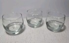 Vtg Roly Poly Bubble Base Whiskey Cocktail Glasses Set Of 3 Barware Clear Glass 