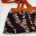 Vtg Boiled Felted Wool Shoulder Bag Hand Made Boho Bohemian Style Orange Brown