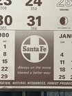 Vintage 1980 Mizen Atsf Sand Painter Santa Fe Railroad 24 X 14 Calendar Original