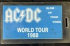 Rare 1988 Ac dc All Access Backstage Pass Tour Laminate Meal Pass Blow Up Video