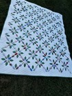 Beautiful Flower Pedal Handmade  Antique Quilt      Estate See Size In Photo