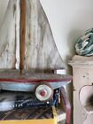 Folk Art Primitive  Sailboat  By S d  Meadows Handmade Wooden Sailboat