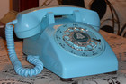 Excellent Vtg Bell System Aqua Blue Classic Rotary Dial Itt Desk Phone Works 