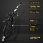 High Volume Air Blow Gun With Rubber Guard Flow Nozzle  Industrial   
