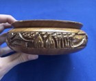 Hand-carved Wooden Floral Bowl     Vintage Boho Decor
