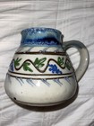 Gorgeous  Rare   Large  vtg  Hand Throne Pottery Coffee Mug  No Spill Bottom 43a