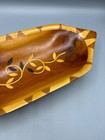 Handmade Wooden Bowl Decorative With Leaf Inlay Design Oval