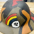 Vtg Us Army M1917 Helmet Doughboy Steel Combat Hat Painted Reenactment Display