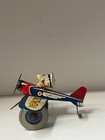 Vintage 1930 s Marx Popeye The Pilot Tin Litho Airplane Wind-up Tin Toy  Works