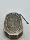 Antique Silvertone Sovereign Coin Holder Compact
