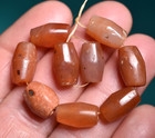 Ancient Excavated Handmade Carnelian   Stone Beads Found In Mali African Trade