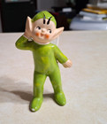 Vintage Green Elf Pixie Ceramic Figurine Made In Japan Mcm Winged 4  Repaired