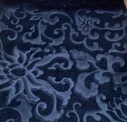 Navy Embossed Scroll Velvet Wedding Tablecloth Vails Polyester Dining Cover