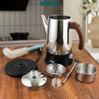 Electric Coffee Percolator Stainless Steel Coffee Pot With Two Tough